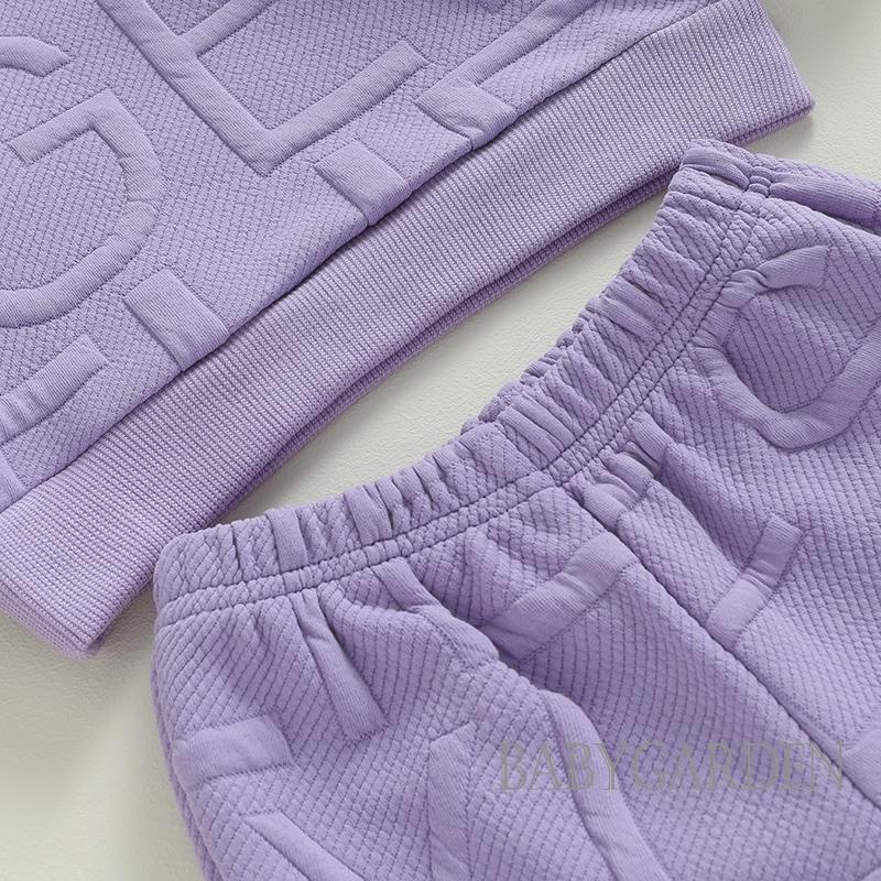 Set Áo Thun Tay Dài Cổ Tròn In Chữ + Quần Dài Ống Loe Thời Trang Cho Bé Gái 1-5 Tuổi