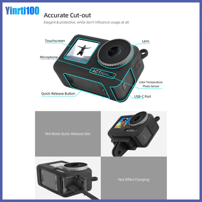 Ốp Bảo Vệ Máy Ảnh Bằng Silicon Chống Trầy Kèm Dây Đeo Tiện Dụng Cho Osmo