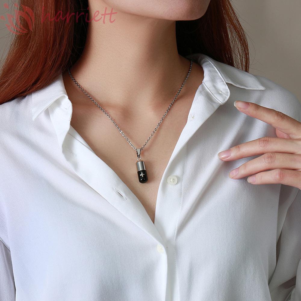 Vòng cổ Mặt Hình Viên Thuốc Đựng Nước Hoa Phong Cách Punk Cá Tính Cho Nữ