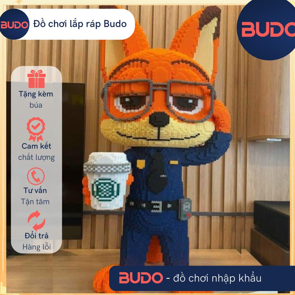 Đồ Chơi Lắp Ráp Mô Hình Zootopia Cáo cảnh sát chibi Thỏ Judy and Cáo Nick Cỡ Lớn 105cm A le go 1m