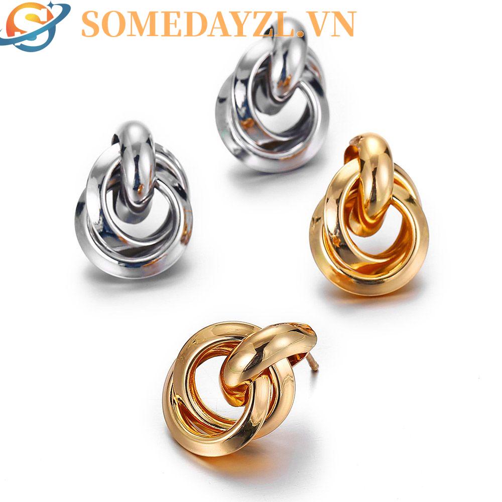 Bông Tai Xỏ Lỗ Đơn Giản Thích Hợp Làm Quà Cưới|Khuyên Tai Hình Học Nhiều Màu Sắc