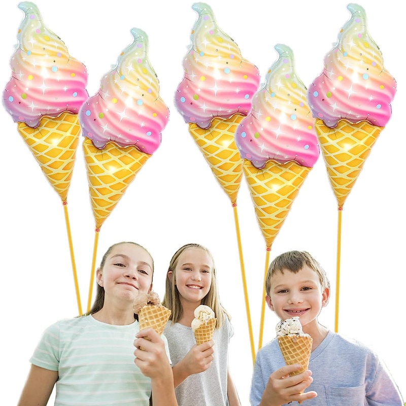 Set 4 Bong Bóng Lá Nhôm Hình Cây Kem 37Inch Trang Trí Tiệc Sinh Nhật / Bữa Tiệc