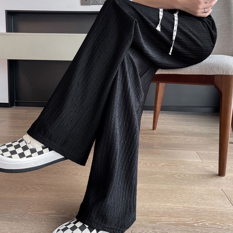 Quần Thể Thao Lưng Cao Ống Rộng Chất Liệu Lụa Mỏng Thời Trang Mùa Hè Cho Nữ