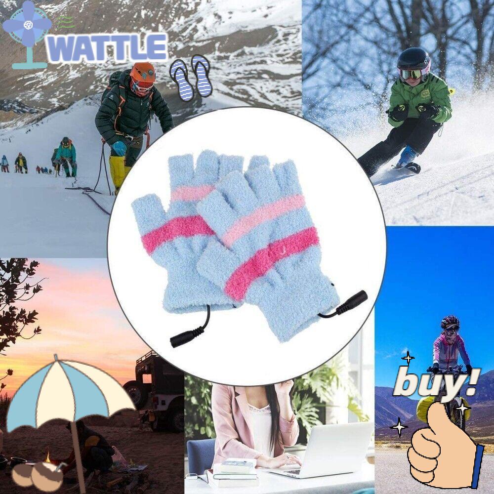 Găng Tay Mềm Mại Giữ Ấm Hở Ngón Sạc USB Tiện Dụng