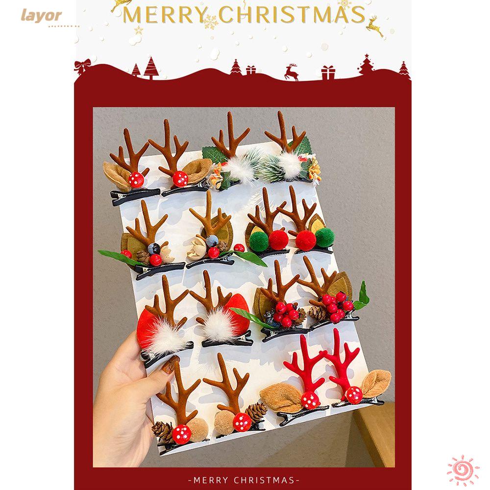 Kẹp Tóc Acrylic Hình Tuần Lộc Giáng Sinh Năm Mới