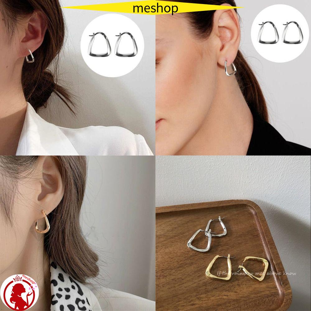 3 Cặp Vòng Tròn Kim Loại Cổ Điển|Bông Tai Màu Sắc Xinh Xắn Thời Trang