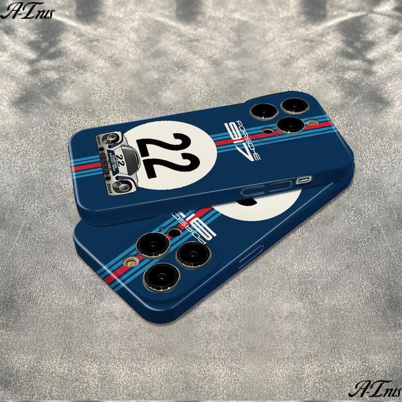 Ốp Điện Thoại Porsche Chống Sốc Màu Xanh Dương Đơn Giản Cho Apple iPhone Max121114Vỏ Pro78 136ins 4KBS