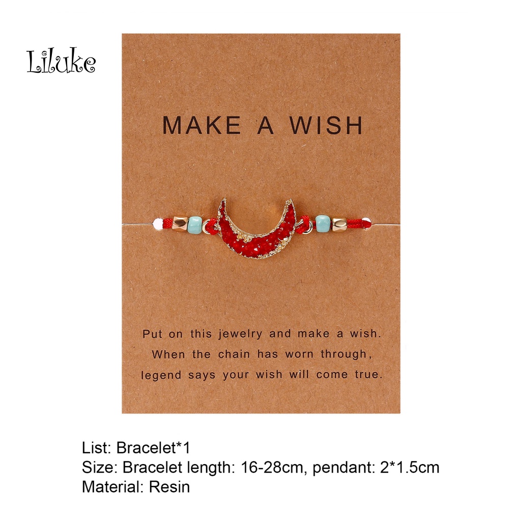 Vòng Tay Hợp Kim Màu Trơn Trang Trí Hạt Đá Và Mặt Trăng Xinh Xắn Thời Trang Cho Nữ