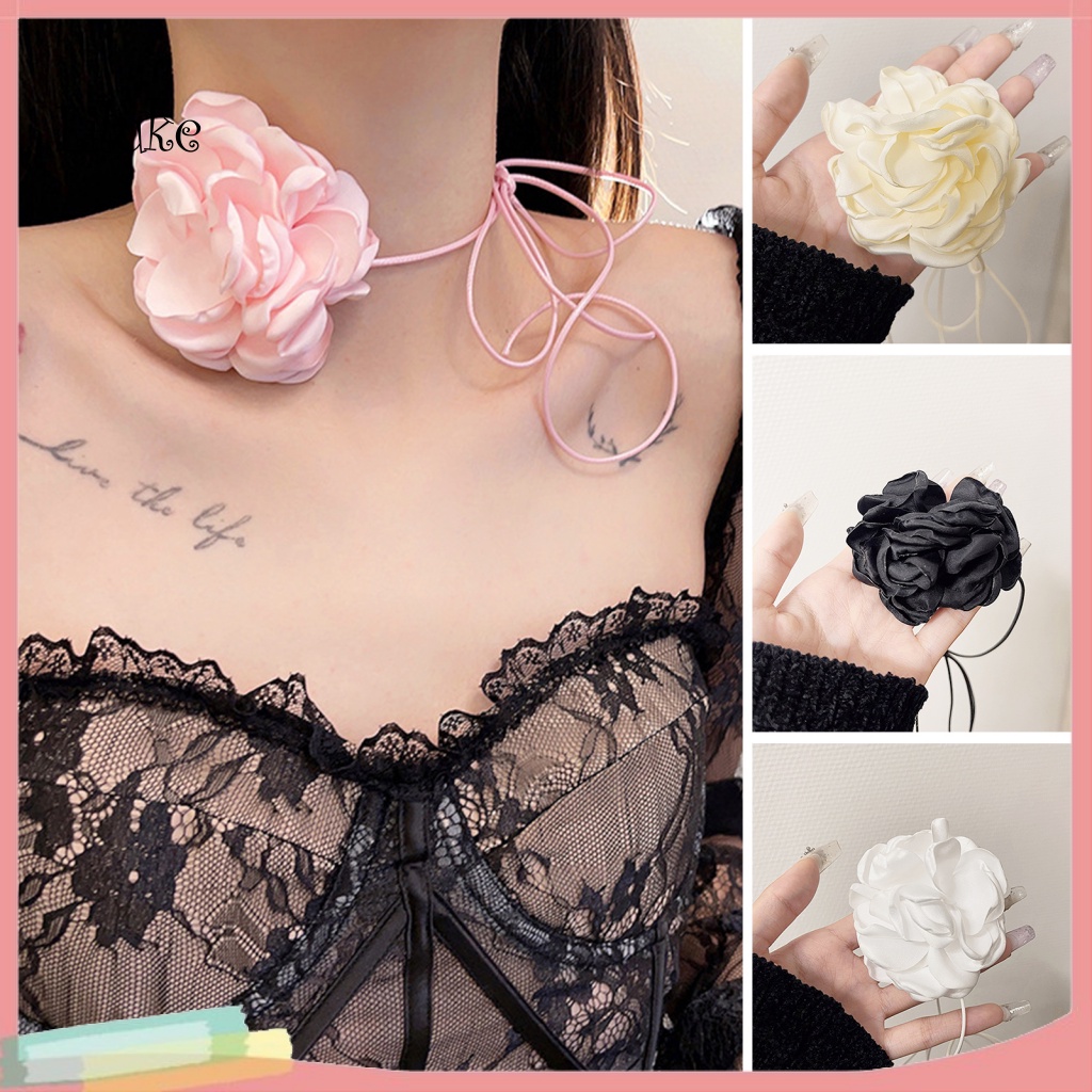 Vòng Cổ Choker Họa Tiết Hoa Nhiều Màu Sắc Thời Trang Cho Nữ