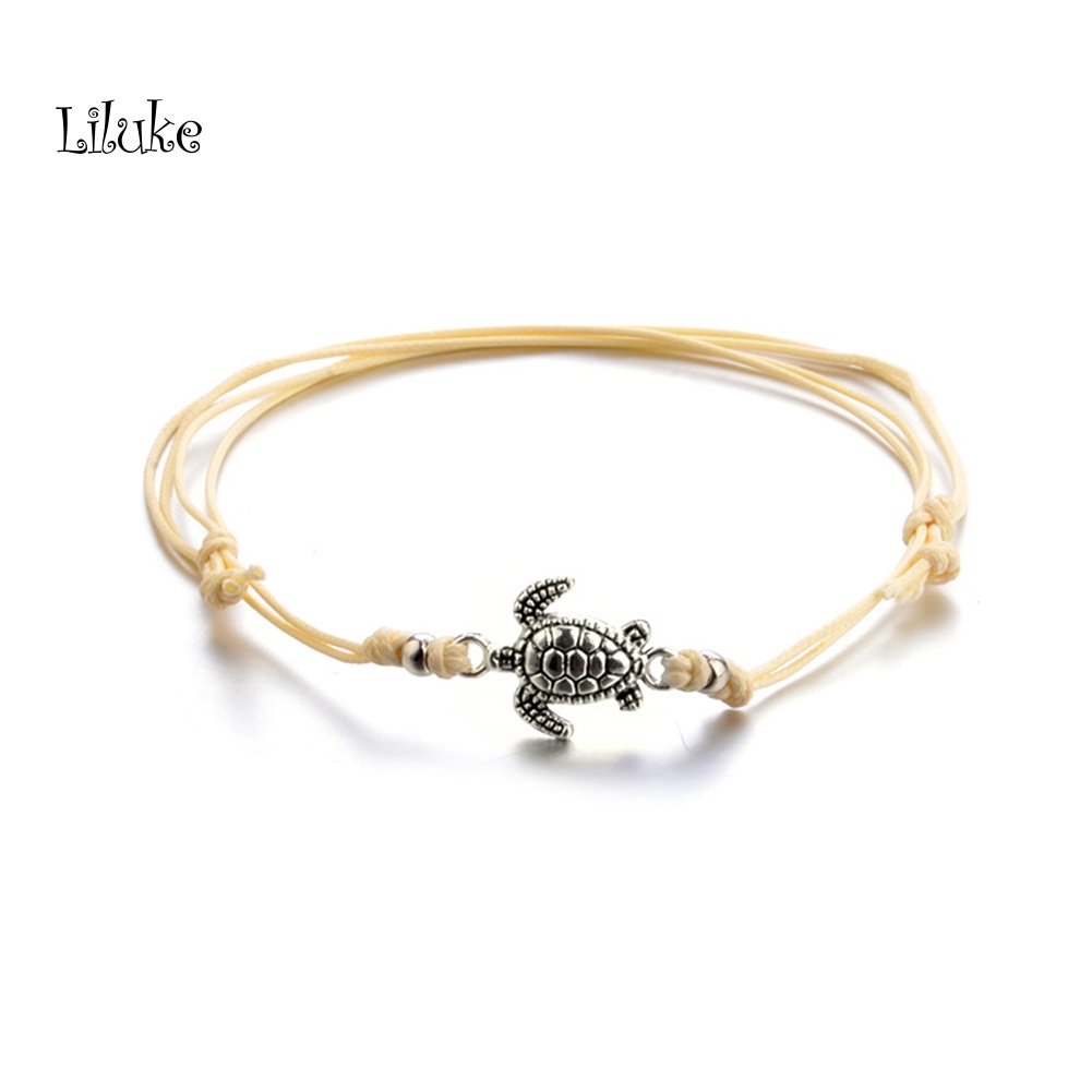 Set 3 Lắc Chân Bện Dây Đính Đá Phong Cách Bohemia Thời Trang Cho Nữ