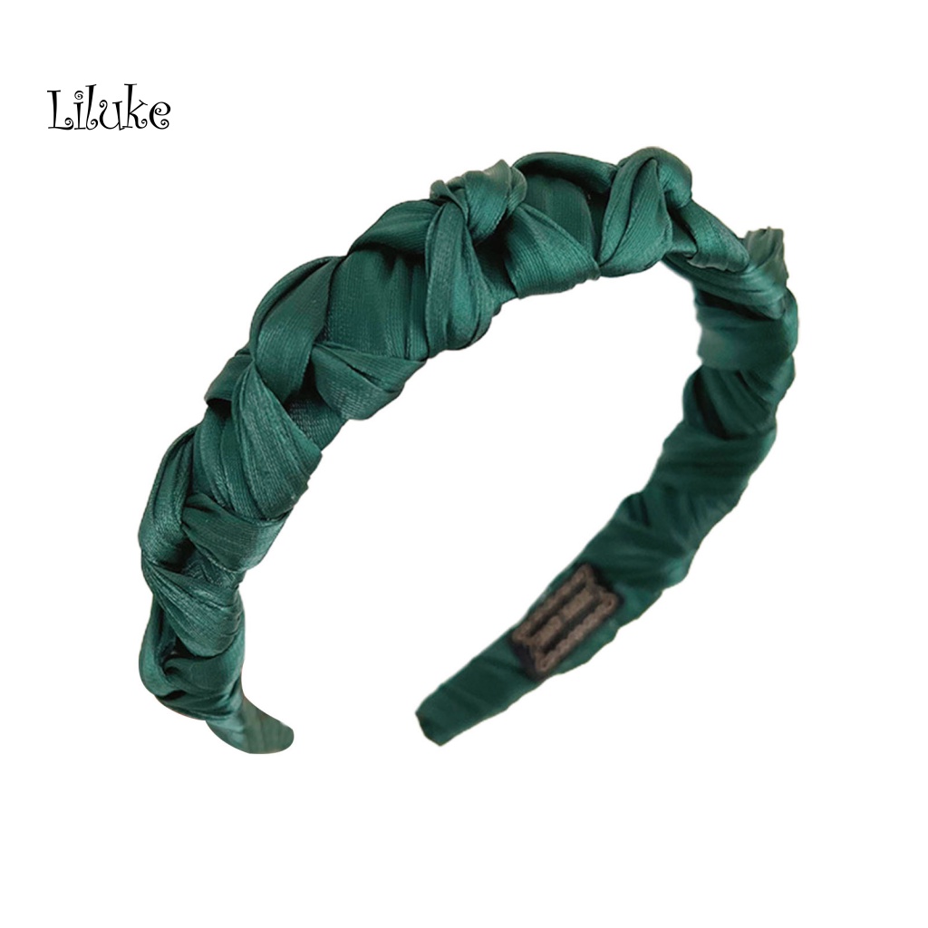 Băng Đô Cài Tóc Bằng Lụa Mềm Mại Màu Trơn Trang Nhã Cho Nữ
