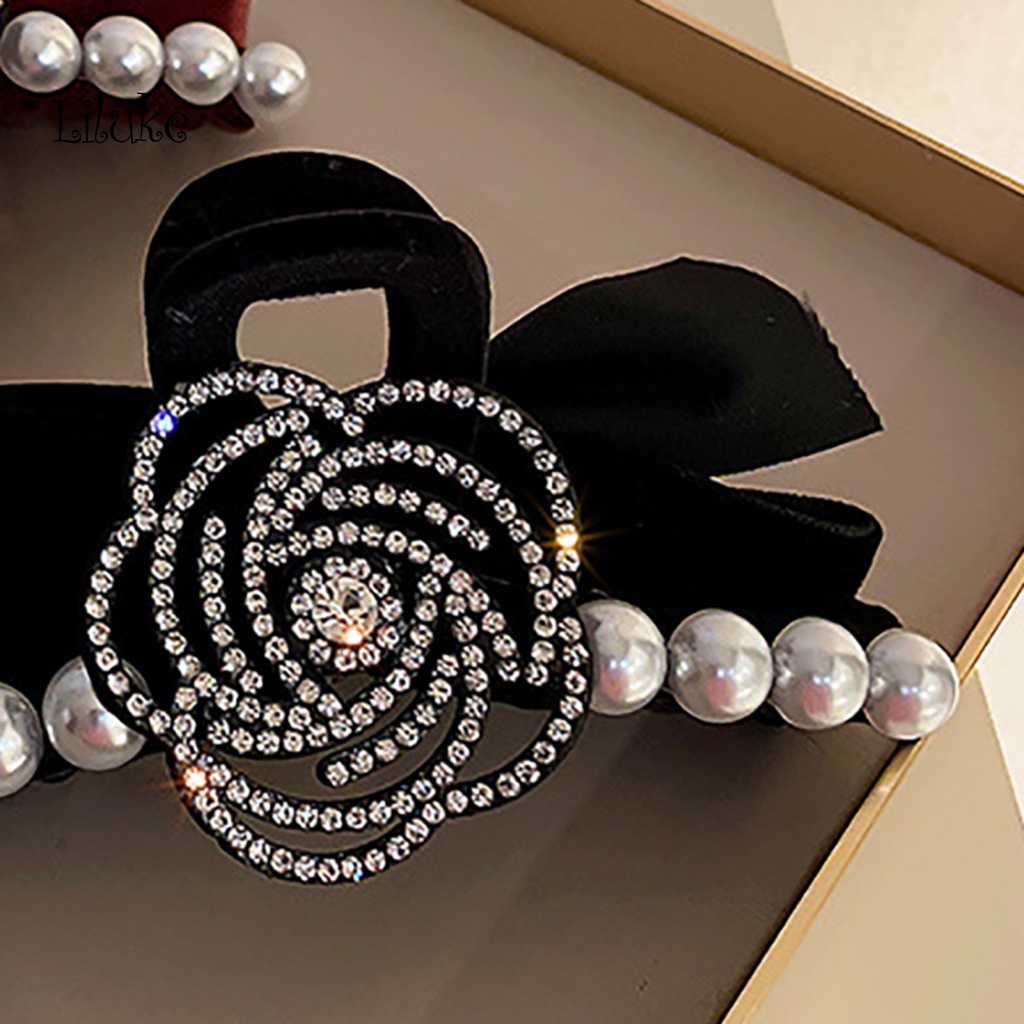 Kẹp Tóc Càng Cua Đính Ngọc Trai Nhân Tạo Kiểu Dáng Vintage Thời Trang Cho Nữ