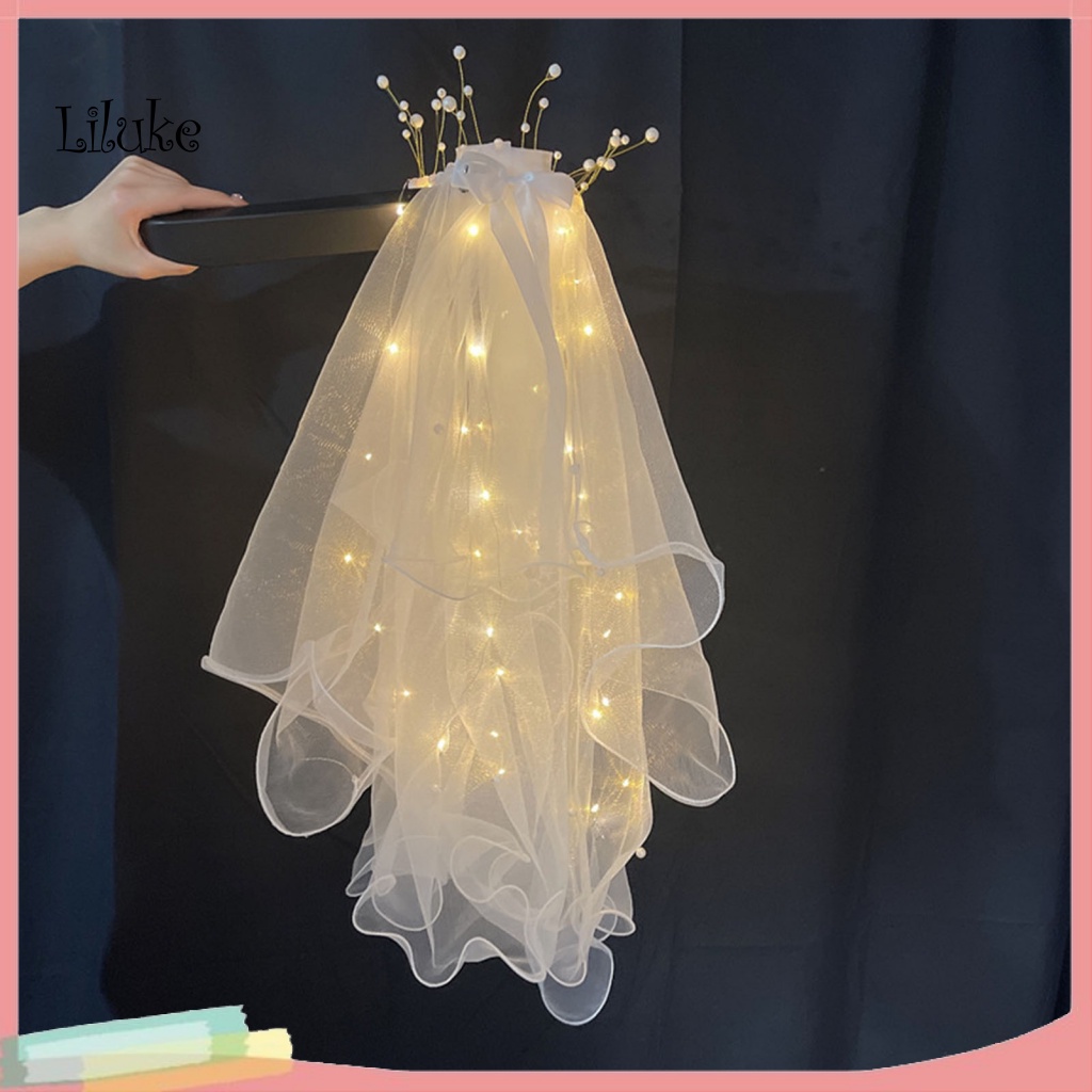 Mạng Che Mặt Dạ Quang Hai Lớp Hình Vương Miện Công Chúa Cho Bé Gái