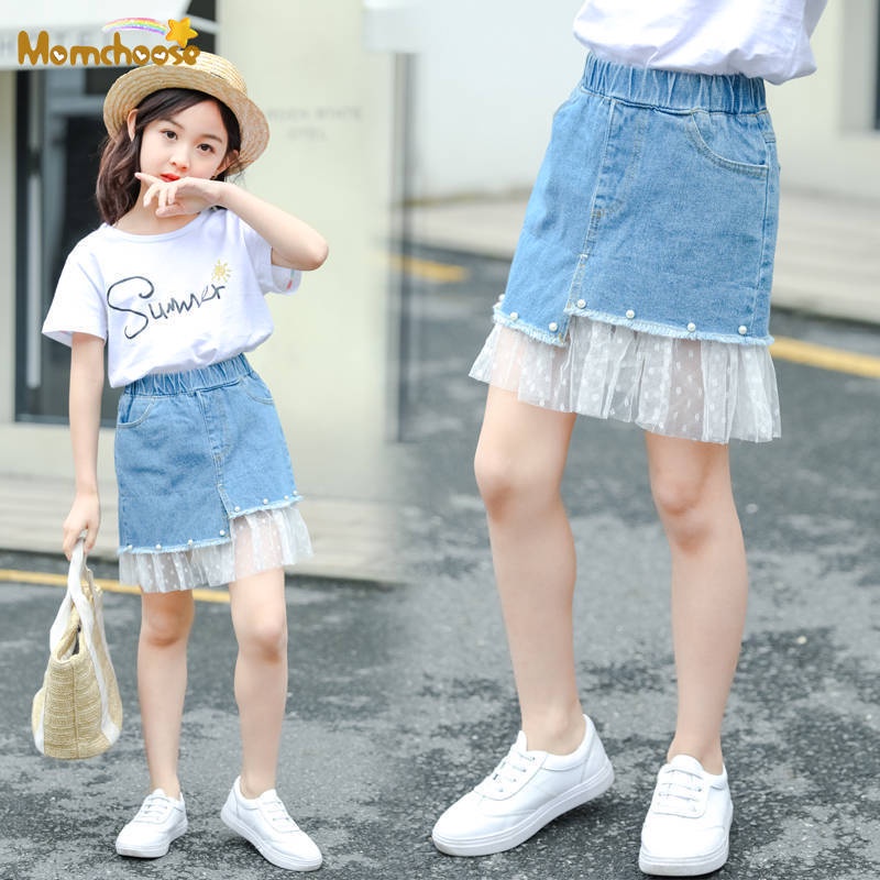 Chân váy jean Ngắn Mỏng Thời Trang Xuân Hè Mới Dành Cho Mẹ Và Bé Gái