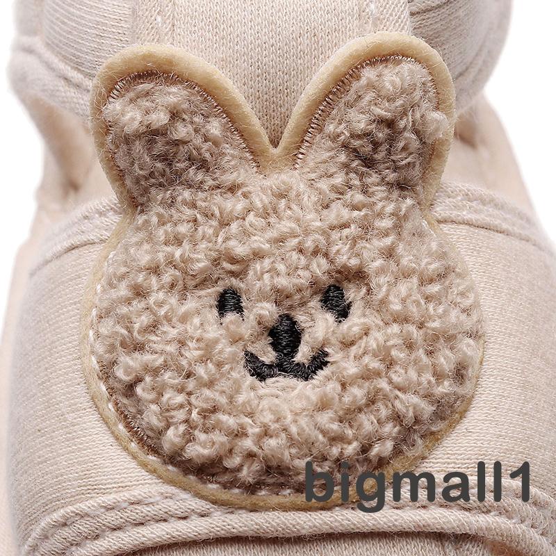 Bigmall-giày Tập Đi Đế Mềm Chống Trượt Thêu Hình Gấu / Thỏ Cho Bé Trai Bé Gái Sơ Sinh