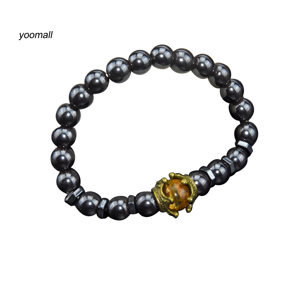 Vòng Tay Chuỗi Hạt Đá Tự Nhiên Hình Vương Miện Thời Trang Cho Nam