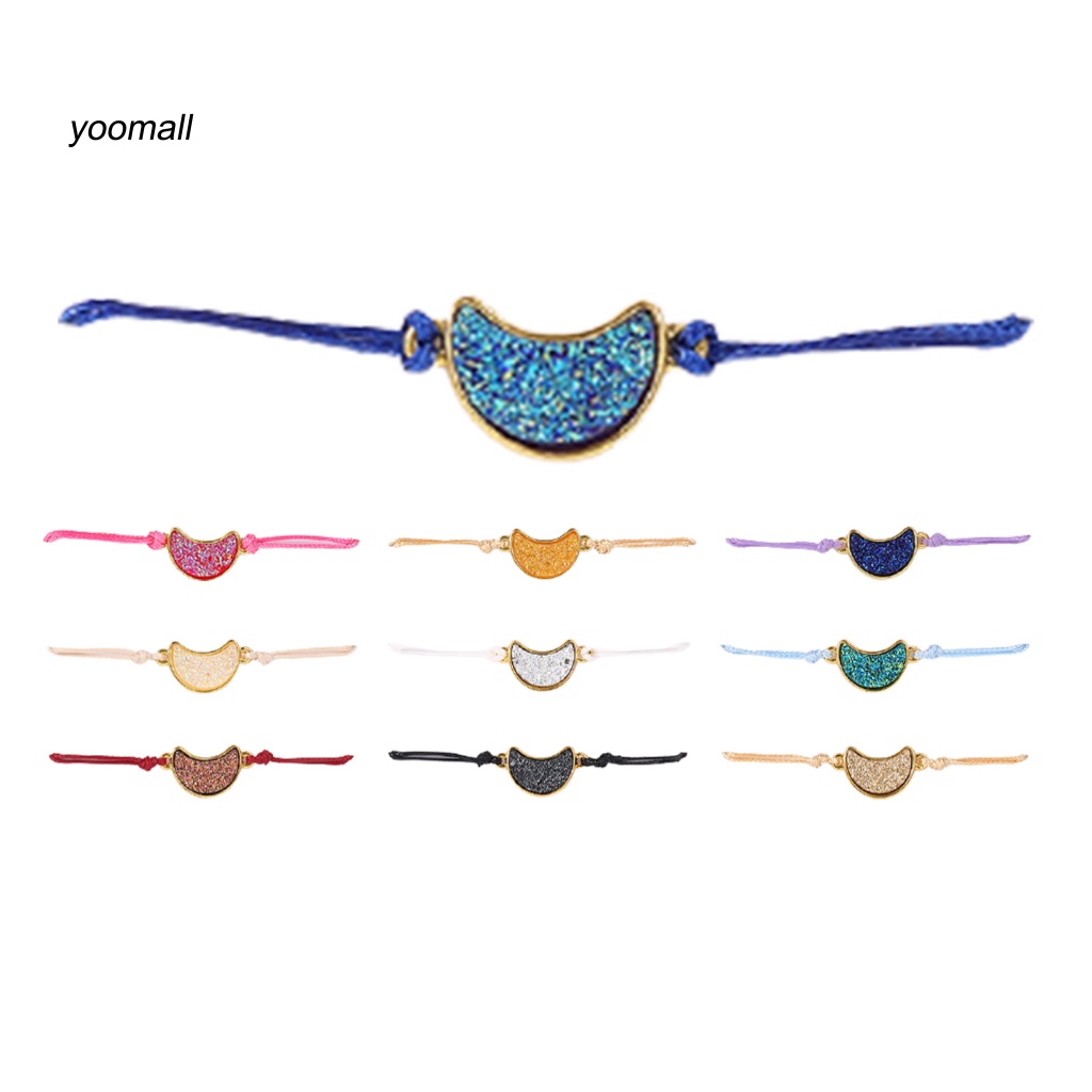 Vòng Đeo Tay Họa Tiết Mặt Trăng Bắt Mắt Bằng Kim Loại Lấp Lánh Thanh Lịch Có Thể Điều Chỉnh Cho Nữ