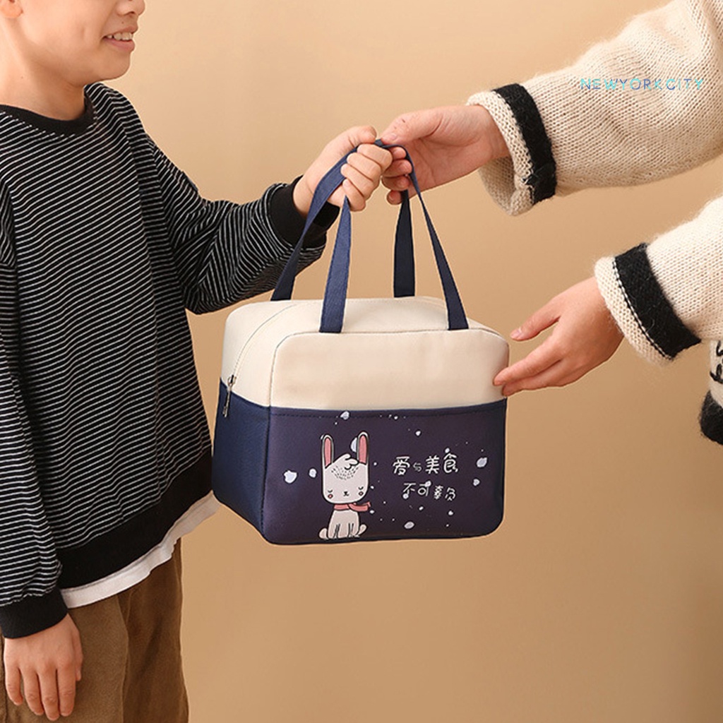 Túi Đựng Cơm Trưa Bằng Vải Oxford Dày Dặn Cách Nhiệt Chống Nước In Hoạt Hình Đa Ứng Dụng Hàng Ngày
