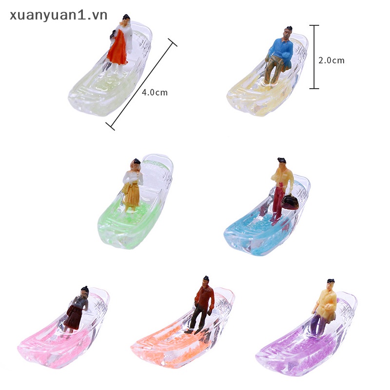 Set 2 Mô Hình Thuyền Villa Mini Phát Quang Dùng Để Trang Trí