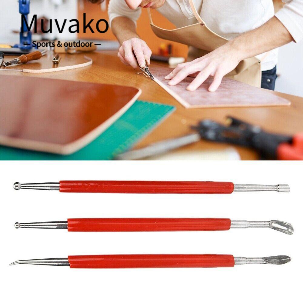 MUVAKO Bộ 3 Cây Bút Khắc Vải Da Thủ Công