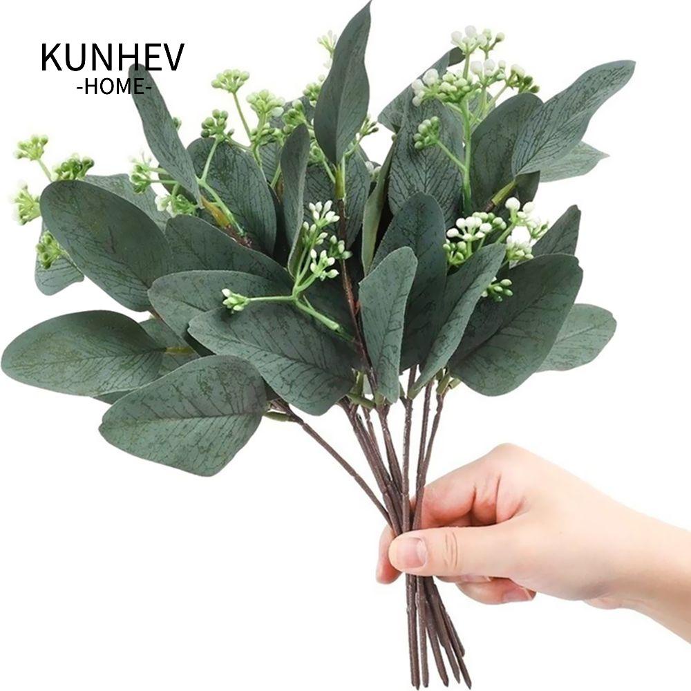 KUNHEV Set 10 Nhánh Lá Bạch Đàn Nhân Tạo Trang Trí Nhà Cửa