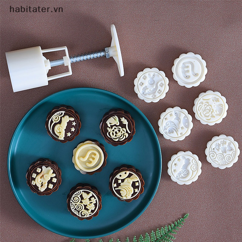 Khuôn Nhấn Làm Bánh Trung Thu 4 / 6 / 8 Tiện Dụng DIY