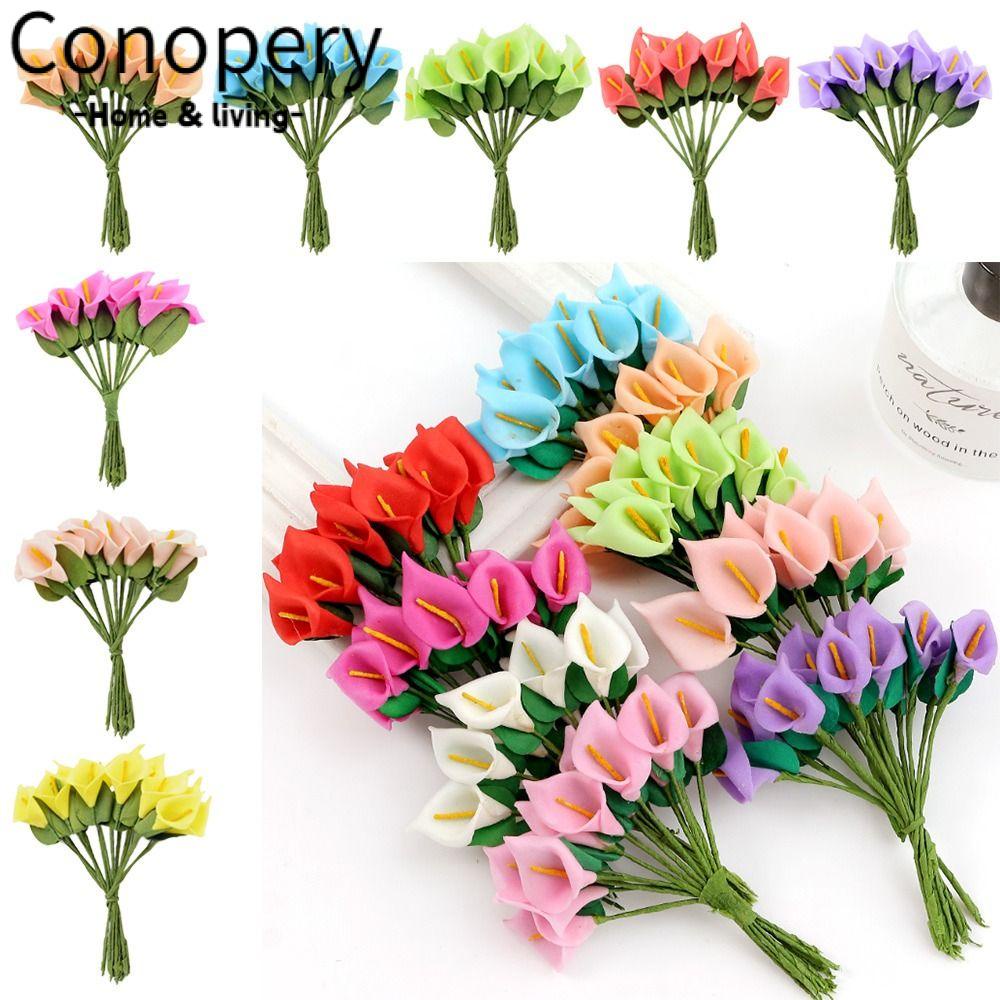 CONOPERY Bộ 9 Bông Hoa Calla Thủ Công Mini Bằng Xốp Dùng Trang Trí Nhà Cửa