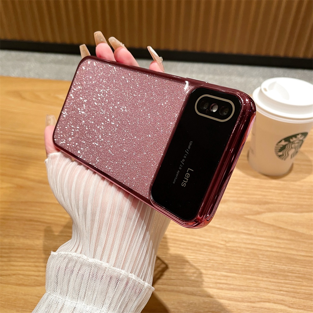 Ốp Điện Thoại silicone Mềm Mạ Điện Màu gradient Lấp Lánh Cho iPhone X XR XS Max 8 7 Plus