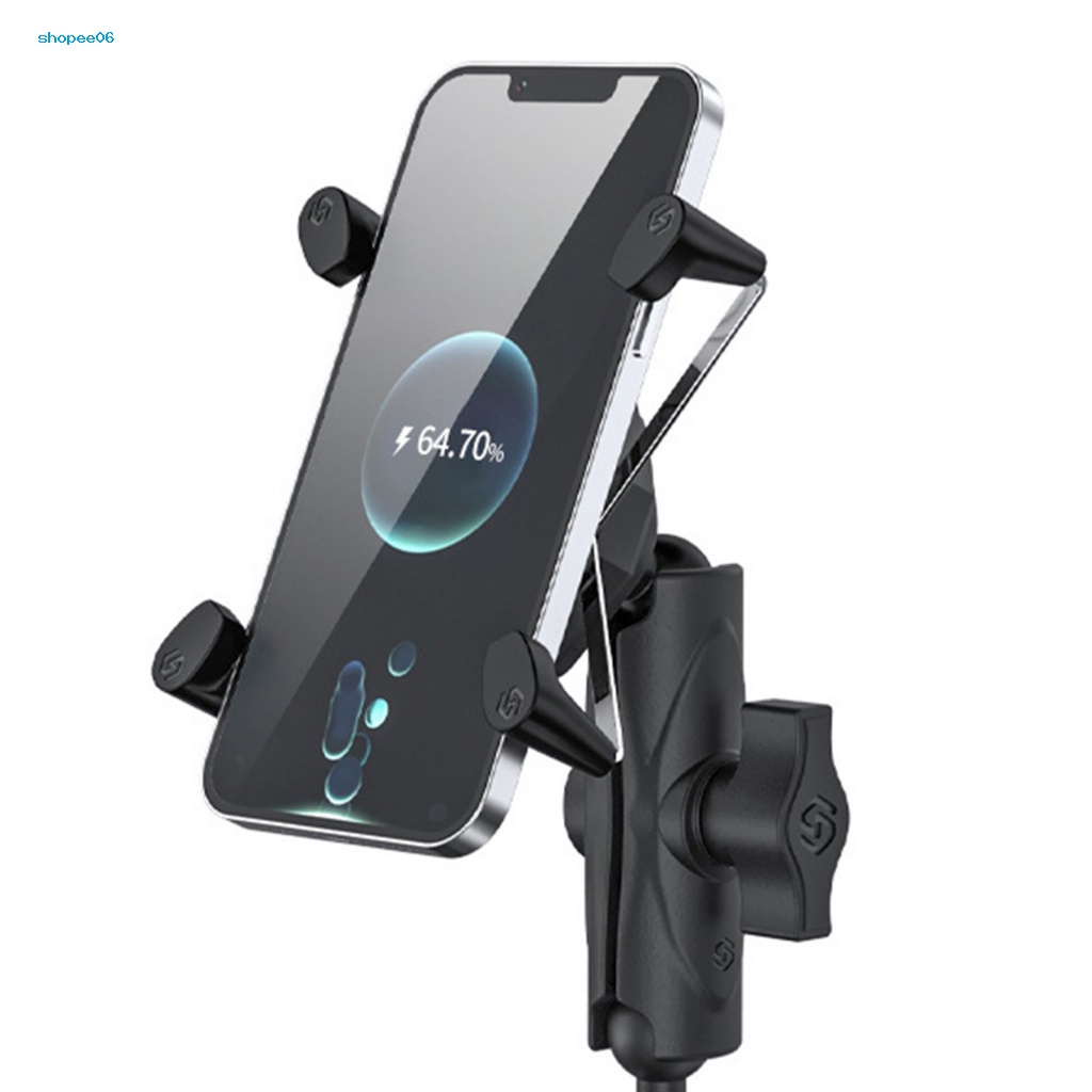 1 Set Giá Đỡ Điện Thoại Hình Chữ X Xoay 360 Độ Bằng Hợp Kim Nhôm Chống Nước Có 4 Móng Cố Định Cho Xe Máy Xe Đạp