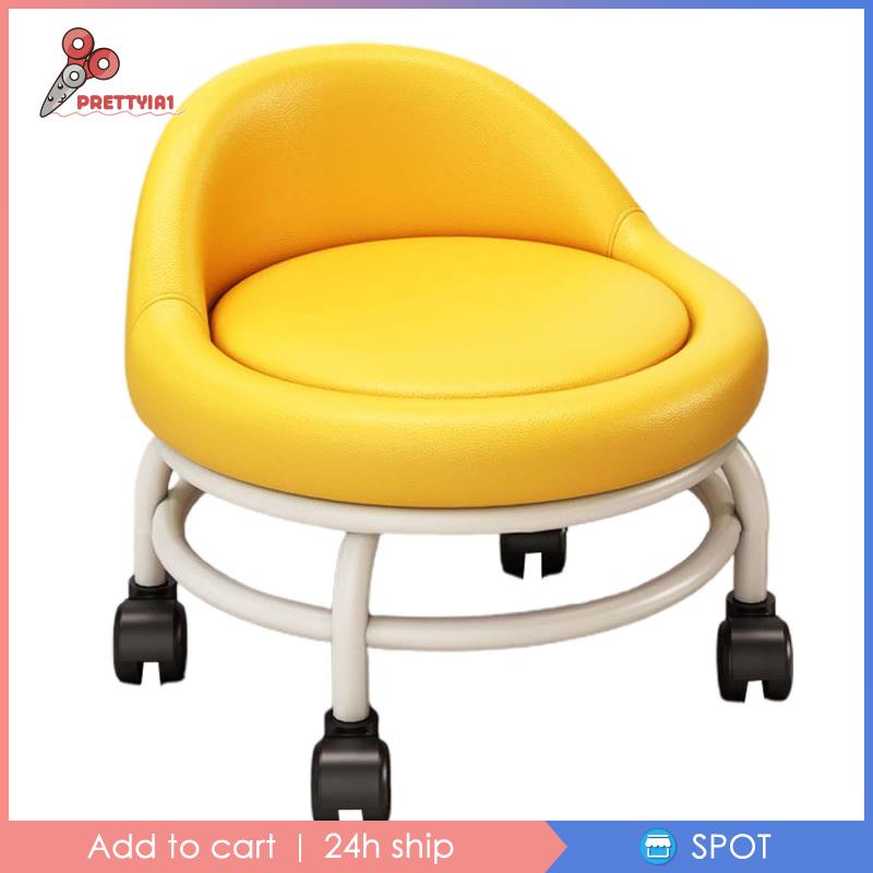 1 [Prettyia1] Ghế Cuộn Tròn Thấp Làm Sạch Với Tựa Lưng Cho Tiệm Cắt Tóc