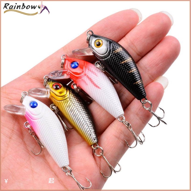 Set 43 Mồi Giả Nhử Cá Bằng Nhựa Cứng Chất Lượng Cao Gắn Kèm Móc Câu Tiện Dụng