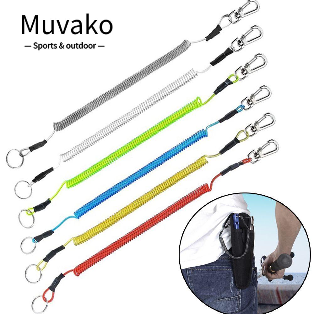 MUVAKO Móc Khóa Dây Lò Xo Co Giãn Chống Thất Lạc Bằng Nhựa 1.2m / 1.5m Tiện Dụng Cho Leo Núi / Cắm Trại