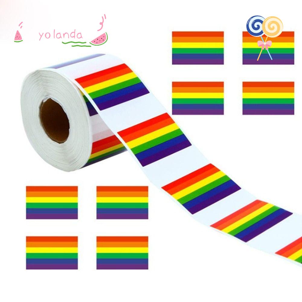 1 Cuộn Băng Keo Dán Hình Chữ Nhật Màu Cầu Vồng Trang Trí Tiệc