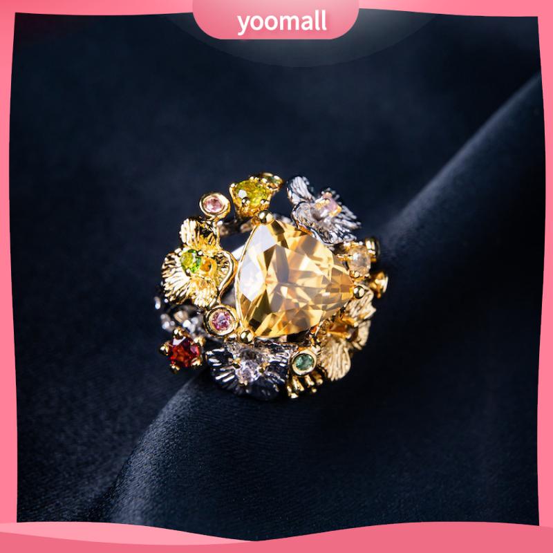 [YM] Nhẫn Dạng Hở Đính Đá Tự Nhiên Màu Nước Tiểu Ý Sáng Và Cao Cấp