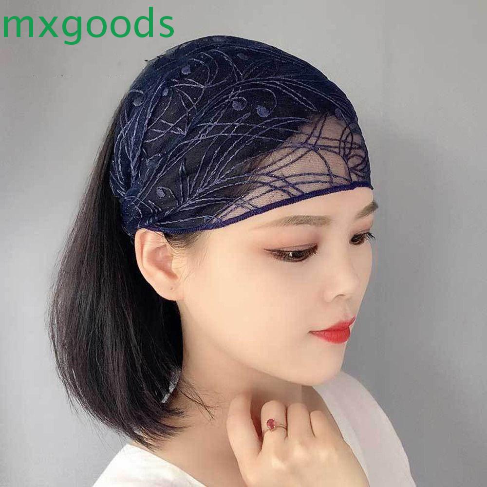 MXGOODS Băng Đô Ren Hoa Trong Suốt Phong Cách Vintage Thanh Lịch Cho Nữ