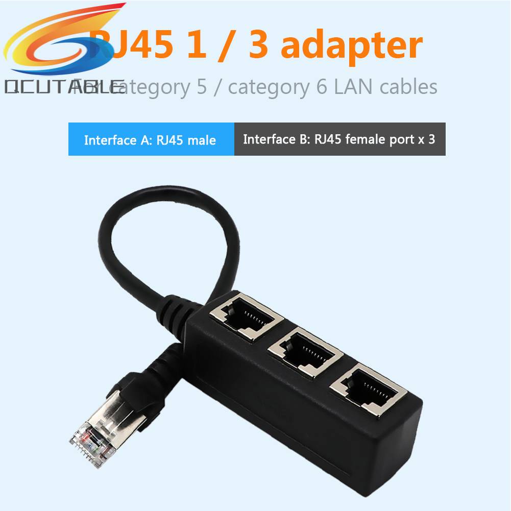 Dây Cáp Nối Tách Mạng LAN Ethernet RJ45 Male Sang 3 Female