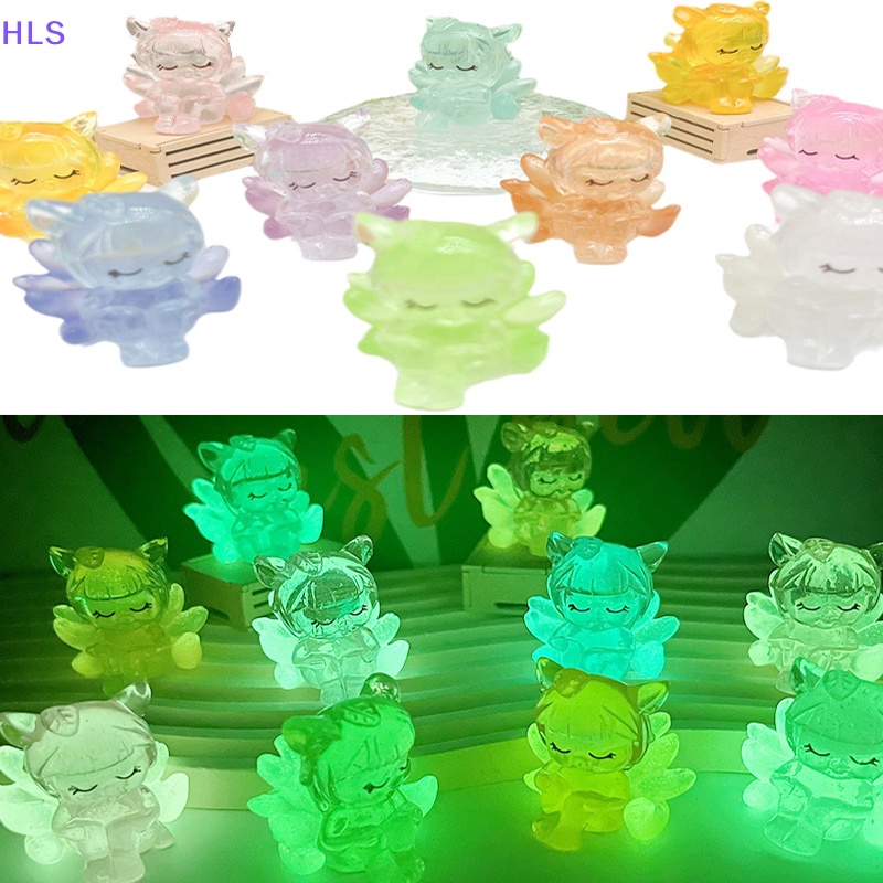 [HLS] Set 2 Tượng Cáo Chín Đuôi Phát Sáng Trong Bóng Tối Mini Bằng Nhựa Resin Trang Trí Tiểu Cảnh / Nhà Búp