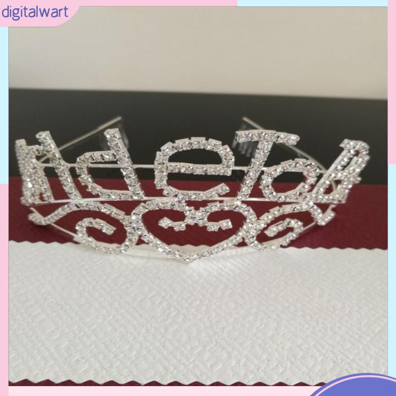 Băng Đô Vương Miện Cô Dâu Đính Pha Lê In Chữ Bride tobe