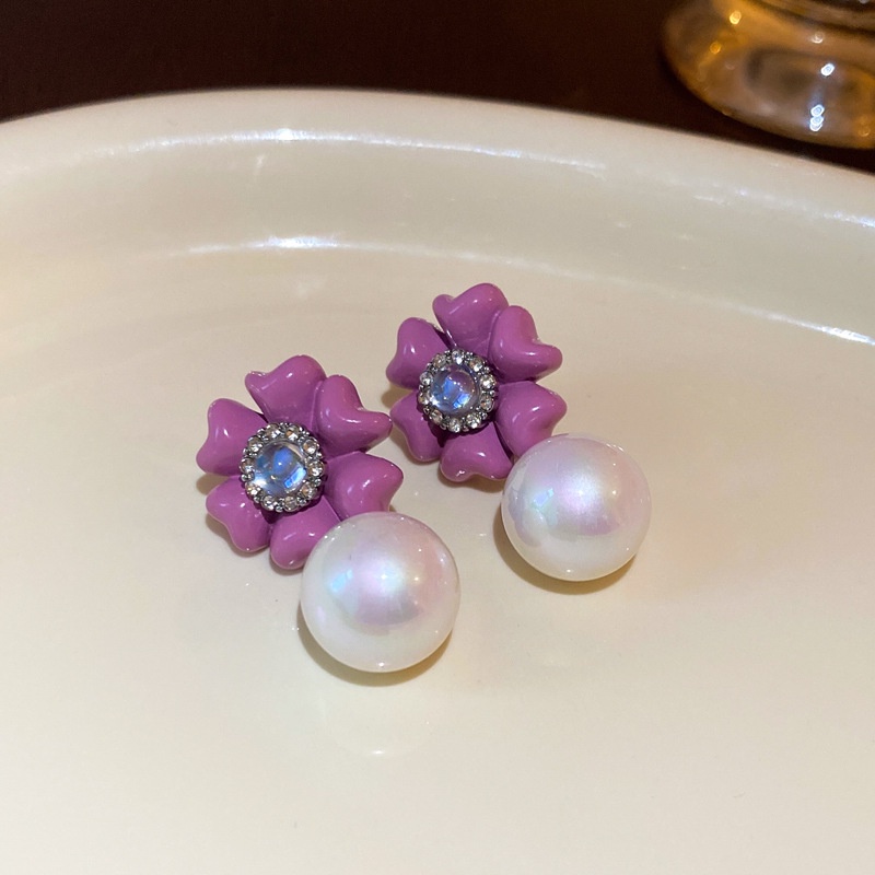 Bộ Bông Tai Mạ Bạc Hình Hoa Hồng Dễ Thương Thời Trang