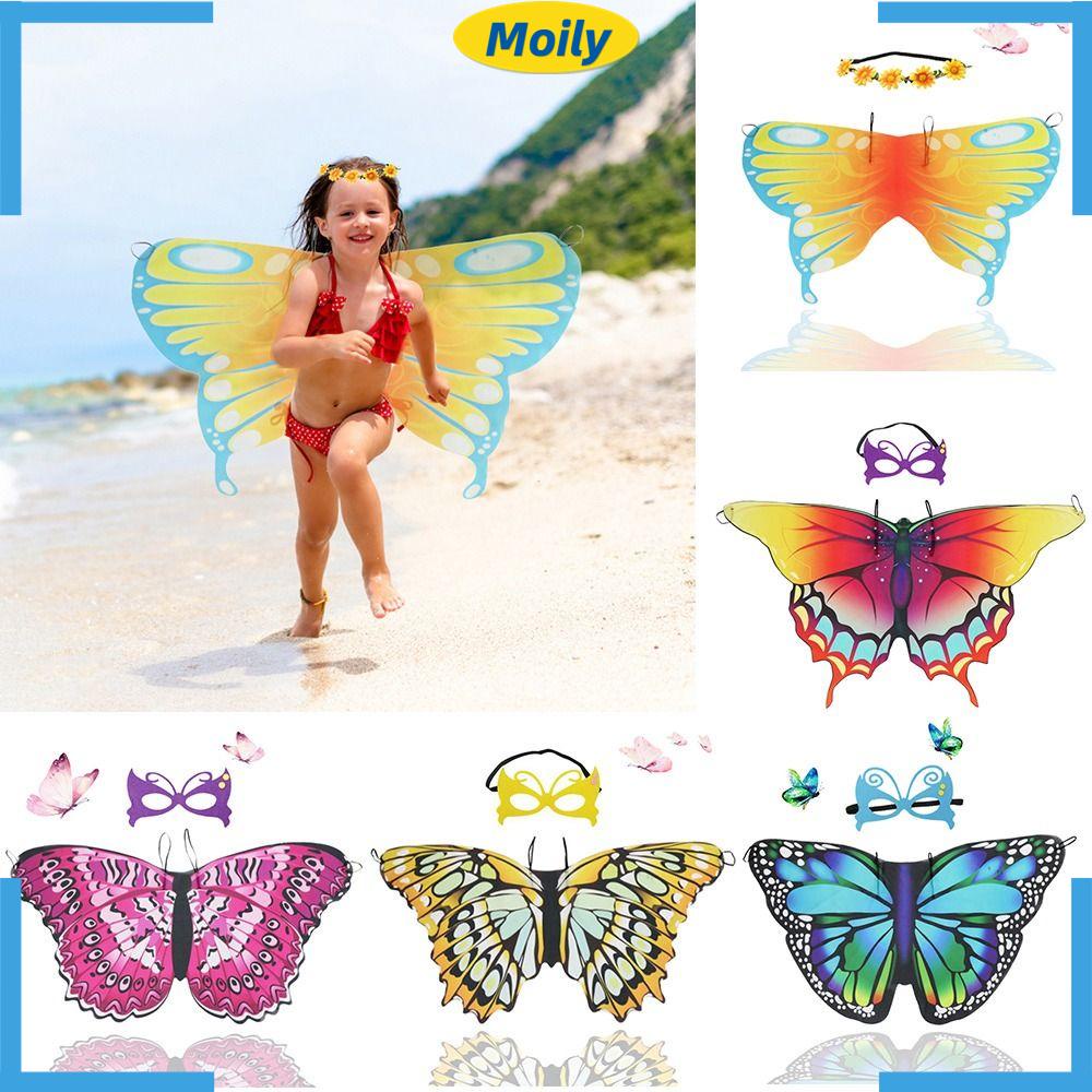 MOILYVN Áo Choàng Cánh Bướm Hóa Trang Halloween Dành Cho Bé