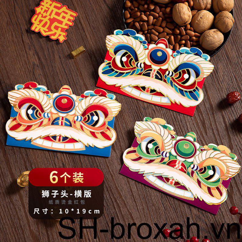 Set 6 Bao Lì Xì Giấy May Mắn Cho Năm Mới