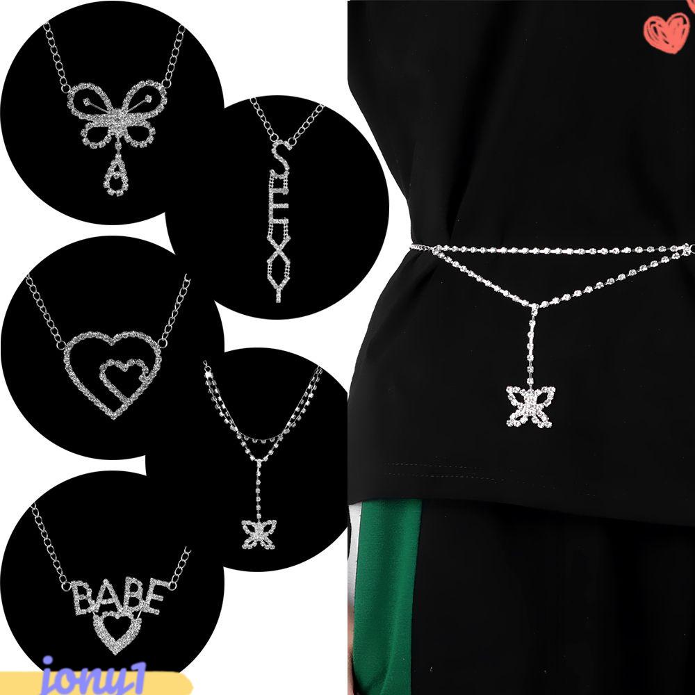JONYE Dây Chuyền Toàn Thân Hình Trái Tim / Bướm Đính Đá Lấp Lánh Quyến Rũ