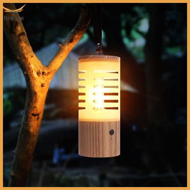 Đèn Ngủ Bóng Led Bằng Gỗ Có Thể Sạc Lại Bằng Cổng Usb