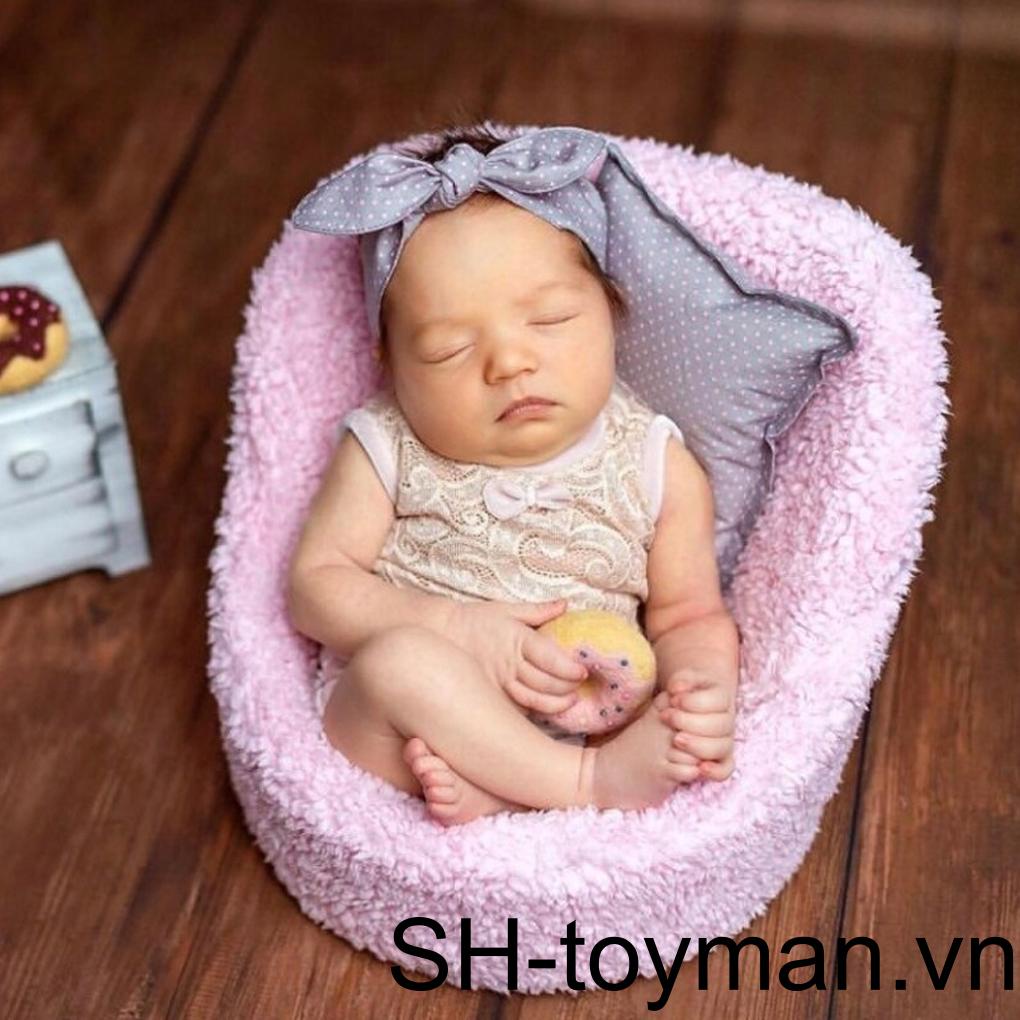 Bộ Gối Và Mặt Nạ Ngủ Mềm Mại Đơn Giản Dùng Chụp Ảnh Cho Bé Sơ Sinh
