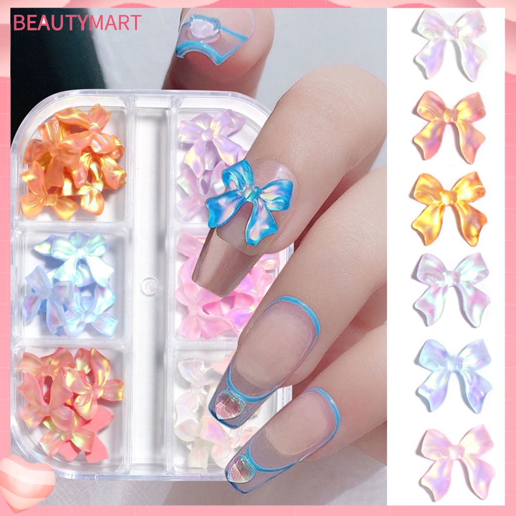 1 Hộp Phụ Kiện Trang Trí Móng Nghệ Thuật Tạo Hiệu Ứng 3D Màu Sắc Tươi Sáng
