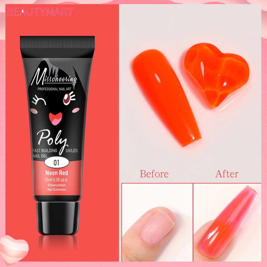 Gel Nối Dài Móng Tay 15ml Không Mùi Lâu Trôi Dạ Quang Chuyên Dụng Cho Salon