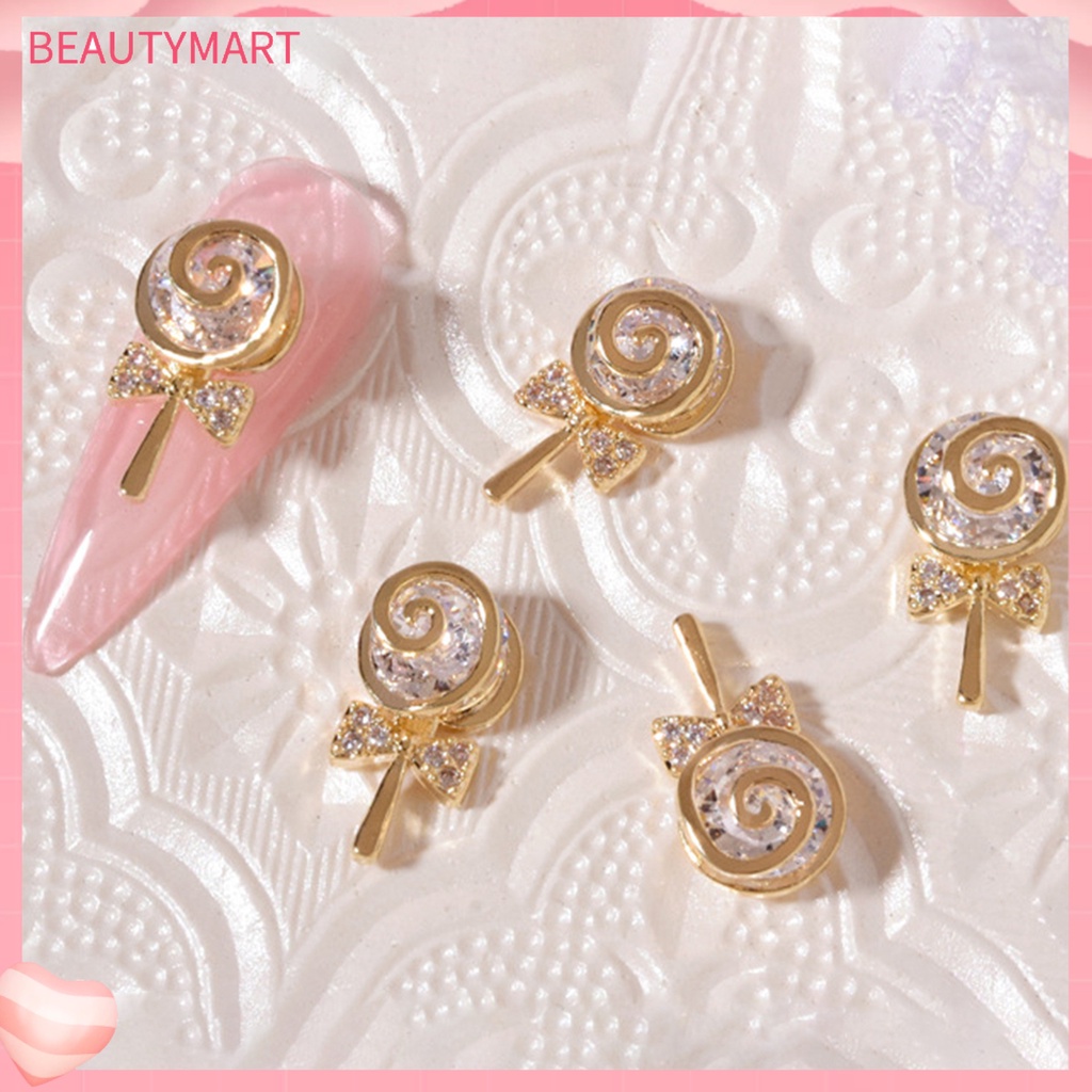 Set 3 Phụ Kiện Đá 3D Trang Trí Móng Tay Hình Kẹo Mút Gọn Nhẹ DIY