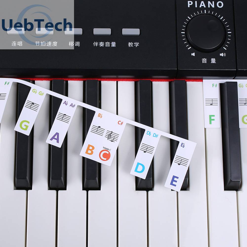 Miếng Dán Note Bàn Phím Đàn Piano 61 / 88 Phím Cho Người Mới Bắt Đầu