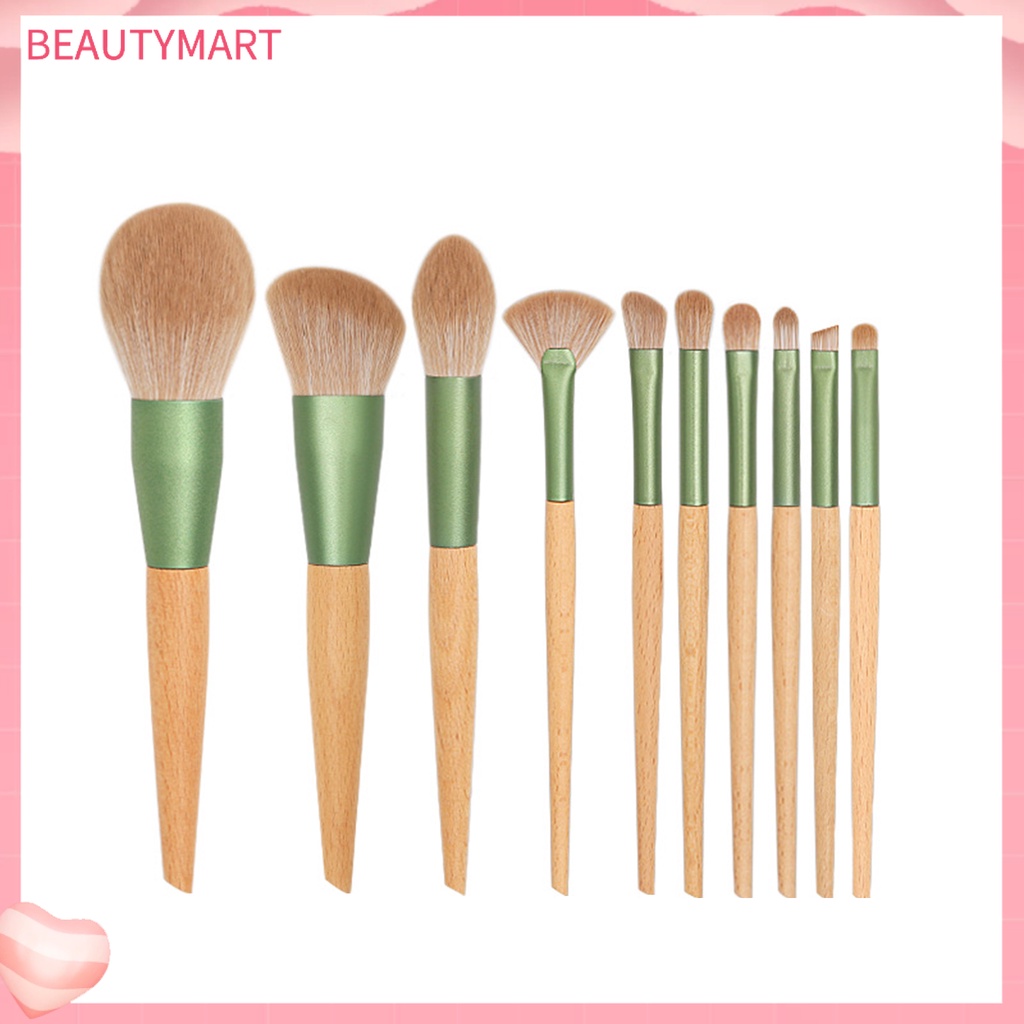 Bộ 10 Cọ Trang Điểm Sợi Nhân Tạo Chống Bụi Dễ Dàng Làm Đẹp