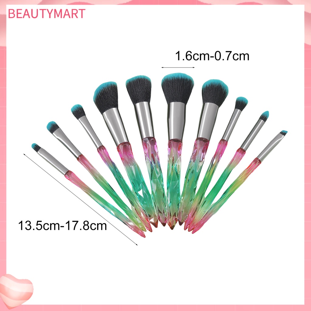 Set 10 Cọ Trang Điểm Phấn Phủ beautymart Mềm Mại Đa Năng An Toàn Cho Nữ